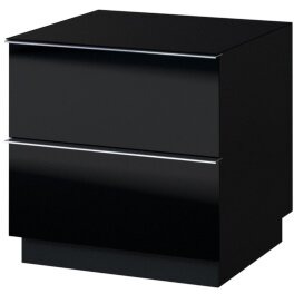 Tv stolek HEMI 38 černá / černé sklo