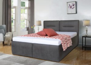 Kasvo postel INEZ 2 180 cm + plynové vzpěry PW 11 světle šedá