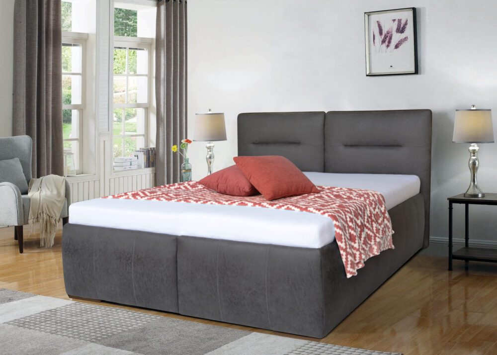 Kasvo postel INEZ 2 180 cm + plynové vzpěry PW 14 šedá