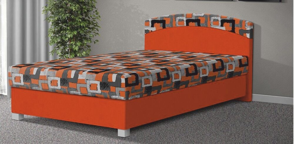 Kasvo AURA (AURELIE) postel 120 černá / mega 23 oranžová