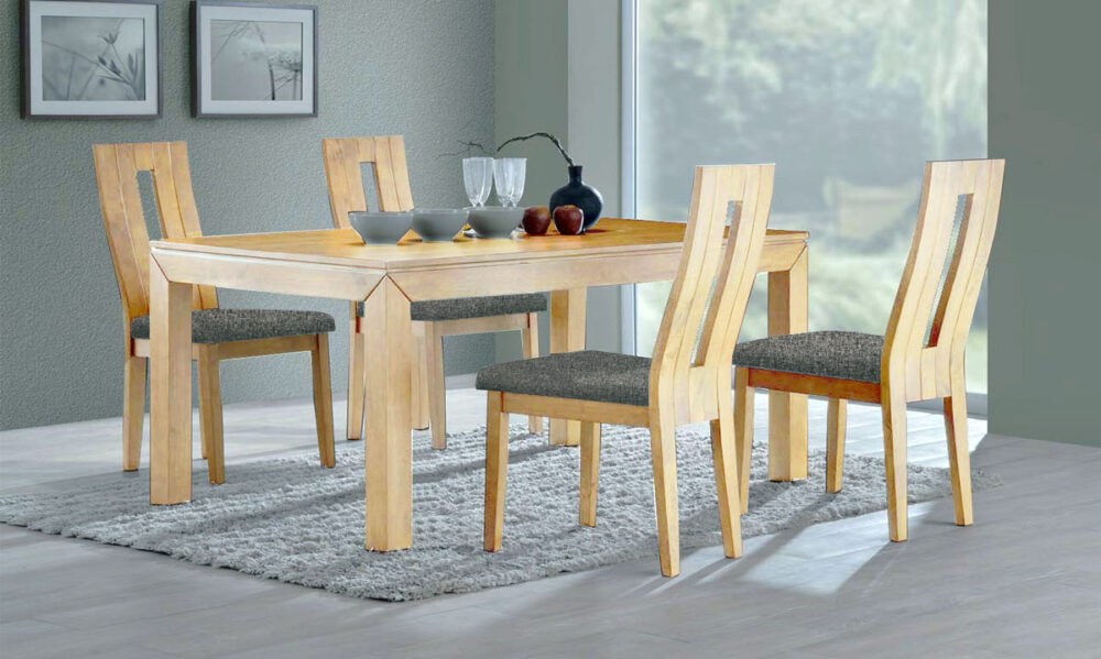 Kasvo MORIS stůl+NELA židle 4ks Buk / látka FG20